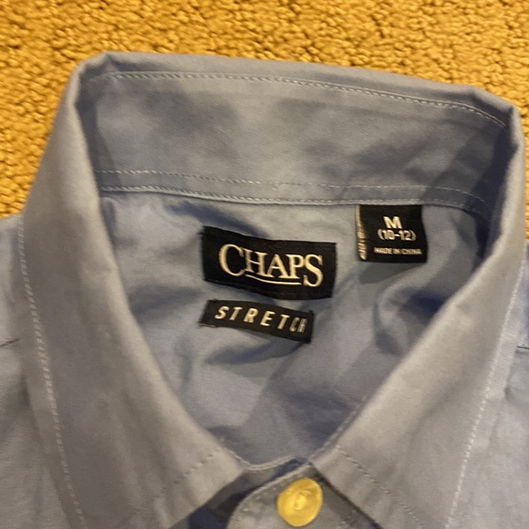 Chaps Stretch Boys Blue Button Down Shirt - Picture 4 of 8